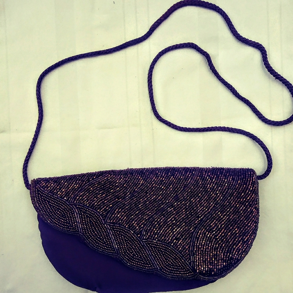 Brown Satin Evening Bag